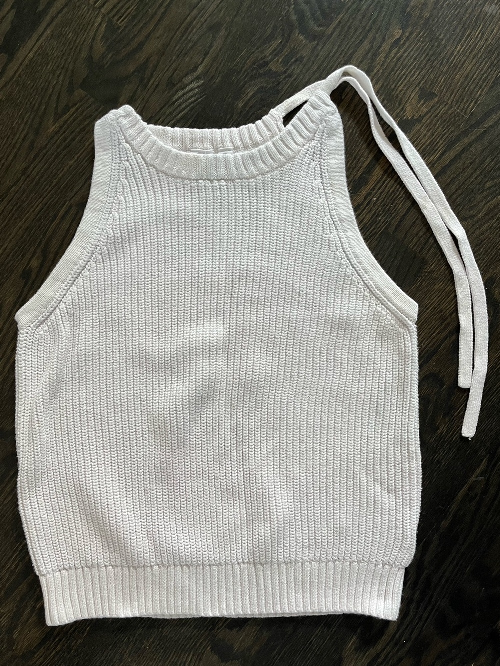 GAP White 100% Cotton Ribbed Knit Sleeveless Tank Top Side Neck Tie Size S